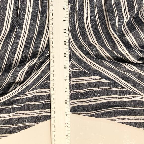 NWOT OLD NAVY Pants 3X Linen Stripe Blue White Wide Leg Pull Up High Waist - Picture 14 of 14